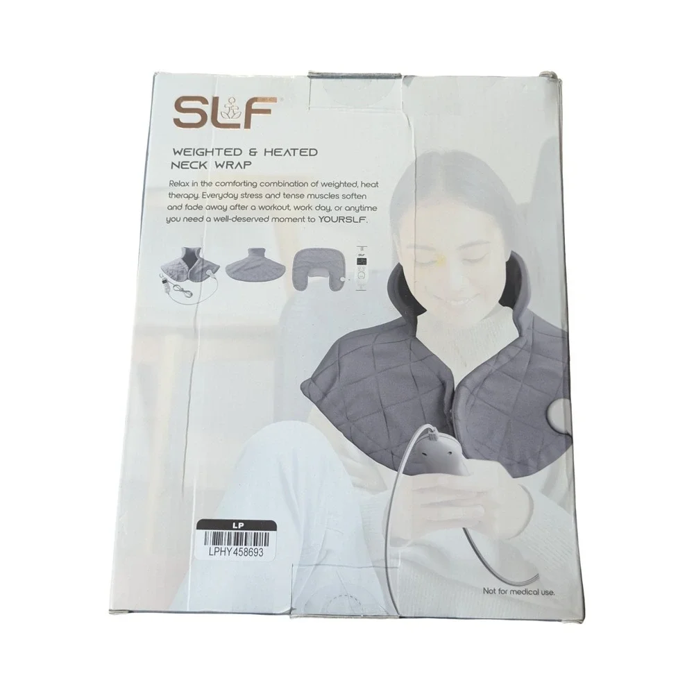 BbO SLF Weighted & Heated Neck Wrap 2.14 lb Gray 9 Heat‎ Levels Auto Timer, OB